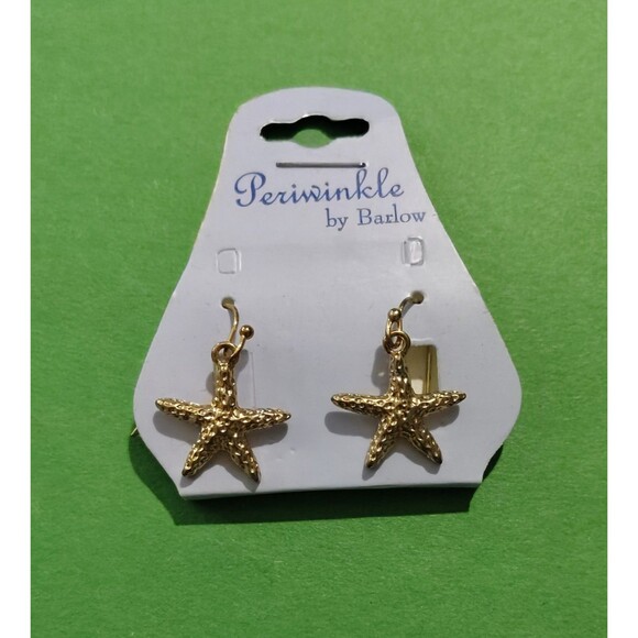 Periwinkle by Barlow Starfish Earrings Gold Tone Dangle Pierced Beach Ocean Gift - Picture 8 of 12